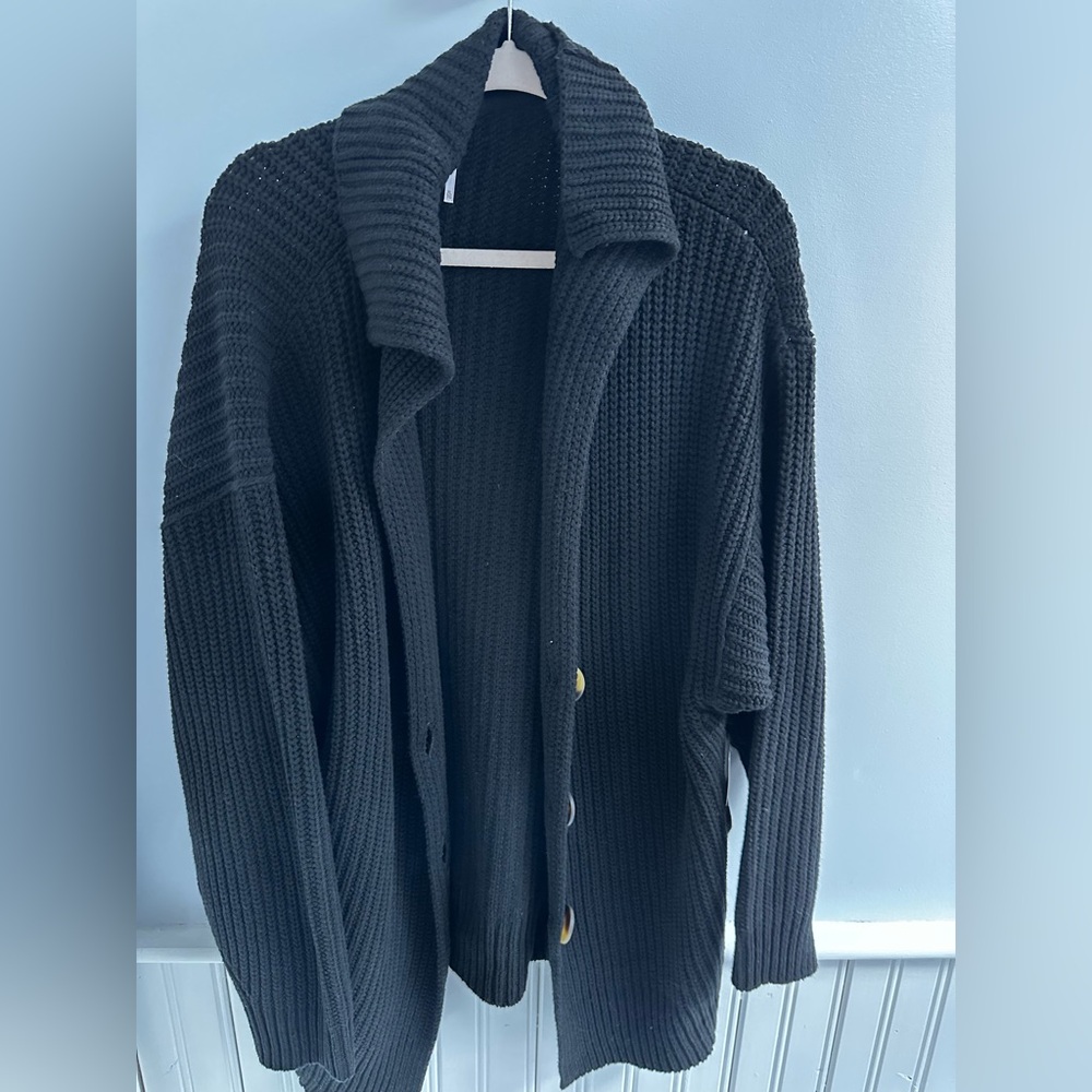 Free People long Black Cardigan Sweater